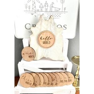 1 of a Kind Handmade Cow Themed Baby Milestone Set (CH2)